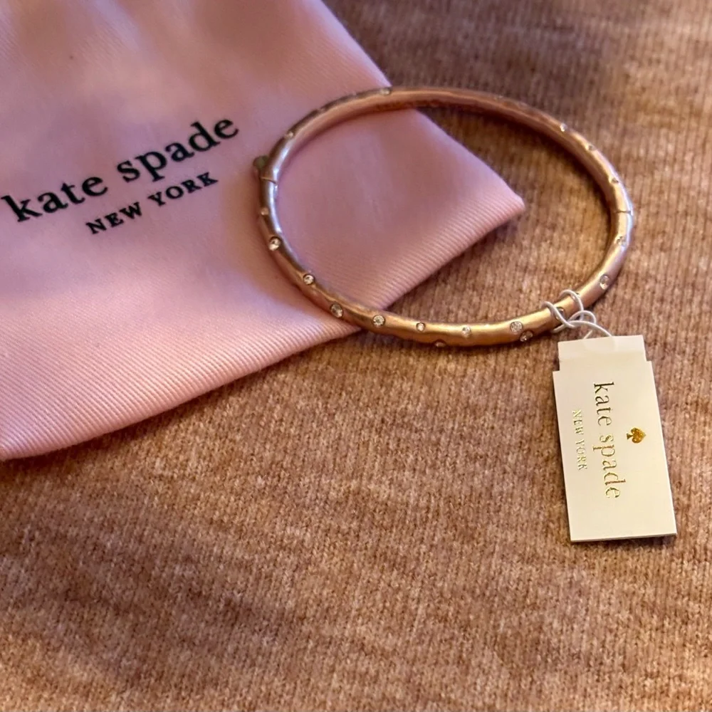 Kate Spade New York Cubic Zirconia Bangle Bracelet- NWT- Rose Gold - Picture 2 of 8